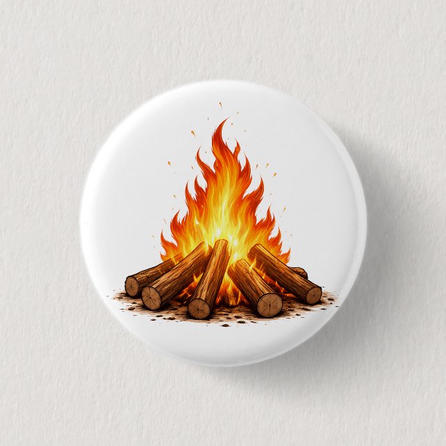 Minimal Fire Illustration  3 Cm Round Badge (Front)