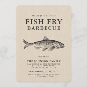 Minimal Fish Fry Party Customised Invitation