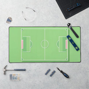 Minimal Flat Football Field Desk Mat -Bright Green