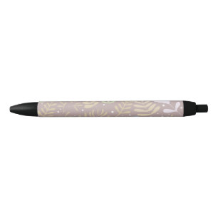 Minimal floral black ink pen