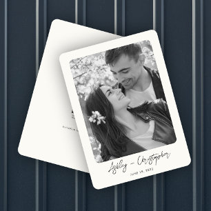 Minimal Floral Botanical Milk White Photo Wedding Save The Date