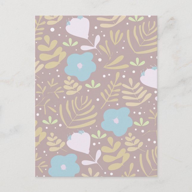 Minimal floral  holiday postcard (Front)