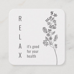 Minimal Floral Motivational Saying Healer Square Business Card