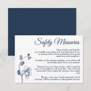 Minimal floral orchids modern safety measures enclosure card