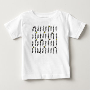 Minimal Floral Seamless Modern Botanical Daisy Baby T-Shirt