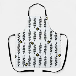 Minimal Floral Seamless Modern Botanical Daisy  Pa Apron