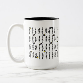 Minimal Floral Seamless Modern Botanical Daisy Two-Tone Coffee Mug
