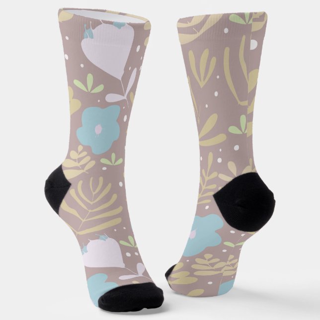 Minimal floral  socks (Angled)