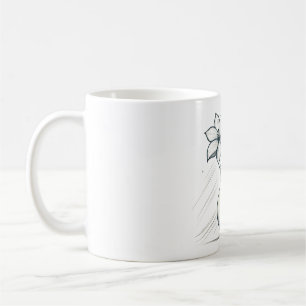 Minimal Floral Vase Line Art Elegant Flower Sketch Coffee Mug