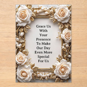 🌿 Minimal Floral Wedding Ceremony Layout 🌿 Acrylic Invitations