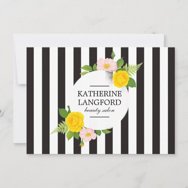 Minimal Floral Wreath Striped Gift Certificate (Front)
