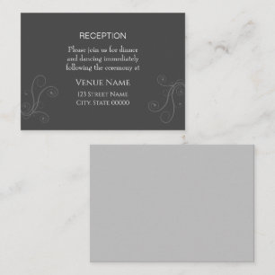 Minimal Flourishes Wedding Reception Card