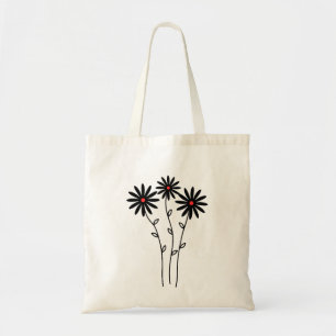 Minimal Flower Design Tote Bag