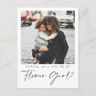 Minimal Flower Girl Proposal Card with Photo