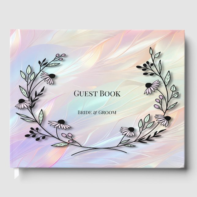 Minimal Flower Guest Book (Front)