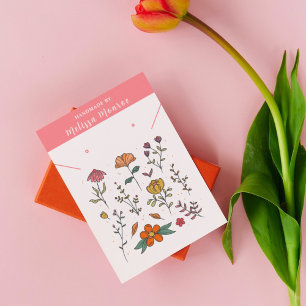 Minimal Flowers Necklace Jewellery Display Card