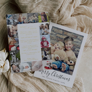 Minimal Foil What A Year Photo Collage Christmas Holiday Card