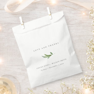 Minimal Foliage Greenery Wedding Thank You Favour Bag