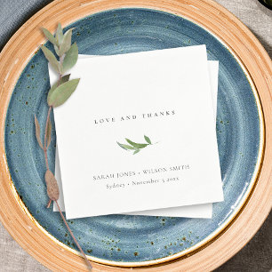 Minimal Foliage Greenery Wedding Thank You Napkin