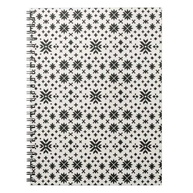 Minimal Folk Geometry Seamless Pattern  Notebook (Front)