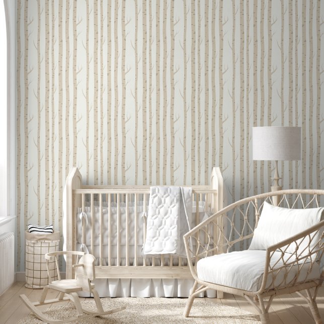 Minimal Forest Elm Tree - Peel & Stick Wallpaper (Kids)