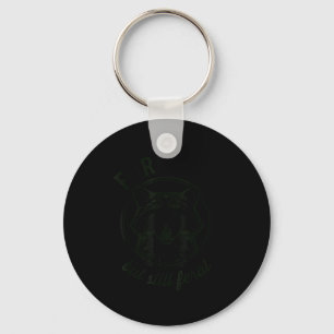 Minimal Forgiven But Still Feral Raccoon Key Ring