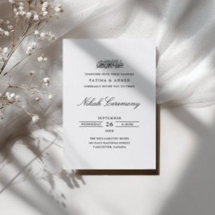 Minimal Formal Calligraphy Script Nikah Ceremony Invitation