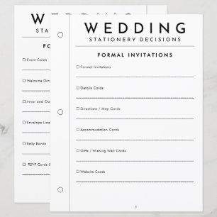 Minimal Formal Invitation Wedding Stationery Page