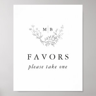 Minimal Formal Monogram Wedding Favours Sign