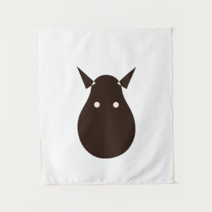 Minimal Fox Silhouette Simple Animal Illustration Tapestry
