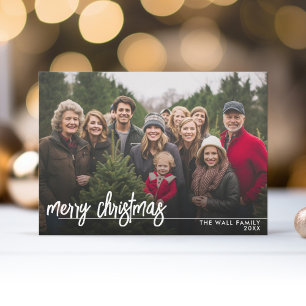 Minimal Front - Party on the Back - Photo Holiday Card