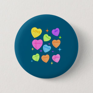 Minimal Fruits Spirit Valentine Christian Hearts 6 Cm Round Badge