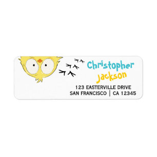 Minimal Fun Funny Crazy Chicken Label Return Address Label