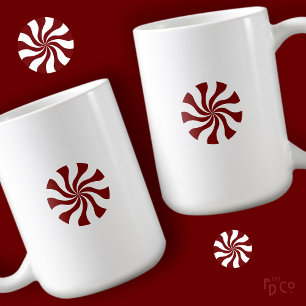 Minimal Fun Peppermint Candy Swirl Hot Chocolate Coffee Mug