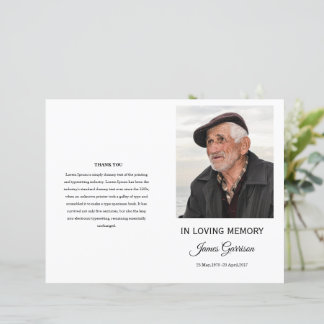 Minimal Funeral Program template