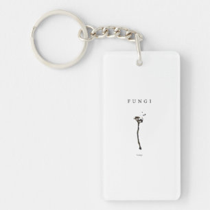 minimal fungi aesthetic line art nature concept de key ring