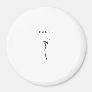 minimal fungi aesthetic line art nature concept de magnet