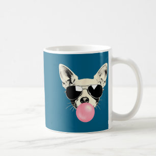 Minimal Funny Chihuahua Bubblegum Sunglasses Dog Coffee Mug
