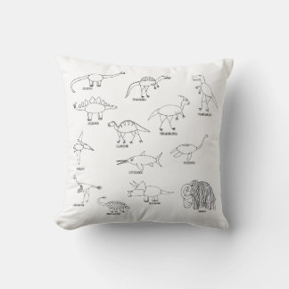 Minimal Funny Educational Dinosaur Dino Kids  Cushion