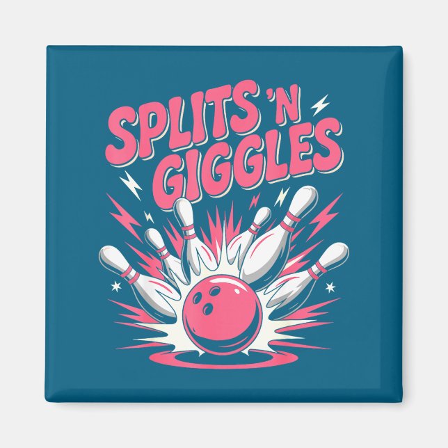 Minimal Funny Splits 'n Giggles Bowling Magnet (Front)