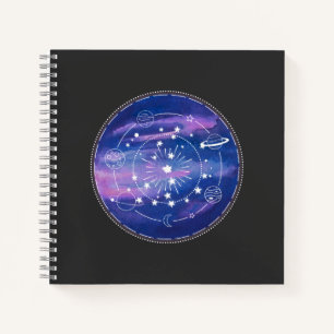 Minimal Galaxy Moon Design   Cosmic Aesthetic Art Notebook
