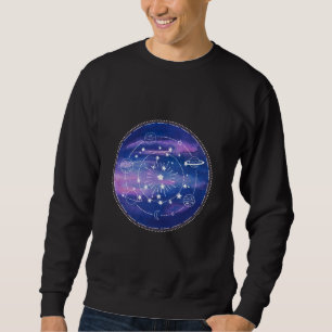 Minimal Galaxy Moon Design   Cosmic Aesthetic Art Sweatshirt