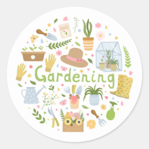 Minimal Gardening Sticker   botanical vibes