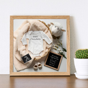 Minimal Gender-Neutral Pregnancy Announcement Poster