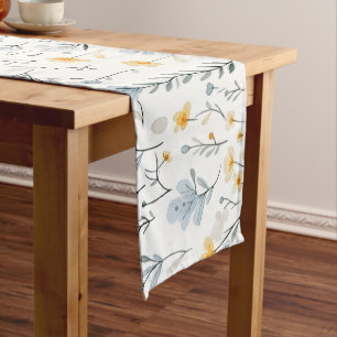Minimal Gentle Colorful Garden Wildflowers Nursery Long Table Runner