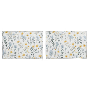 Minimal Gentle Colorful Garden Wildflowers Nursery Pillowcase