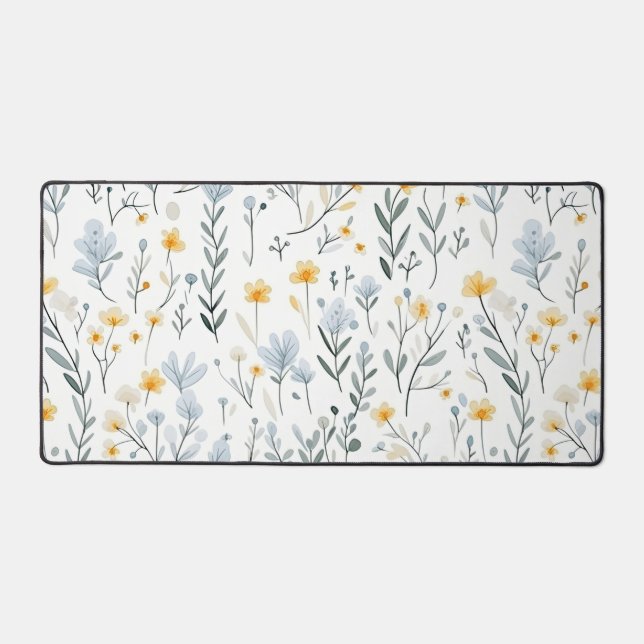 Minimal Gentle Colourful Garden Wildflowers Nurser Desk Mat (Front)