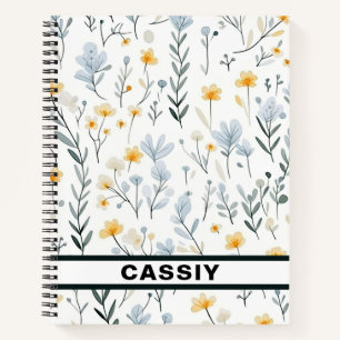 Minimal Gentle Colourful Garden Wildflowers Nurser Notebook