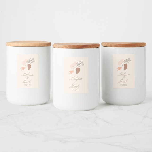 Minimal Geometric Earth Shape Botanical Monogram Food Label (Bottles)