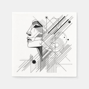 Minimal Geometric Face Napkin